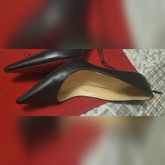 Christian Louboutin Black High Heels 38.5 Red Bottoms Matte BLACK - Picture 3 of 16
